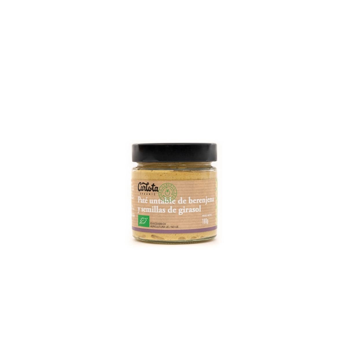 Pate de Berenjenas y semillas girasol Bio 180g Carlota Organic