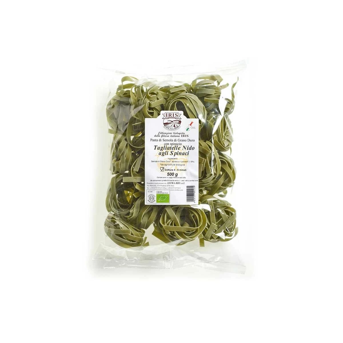 Tagliatelle de trigo con espinacas BIO 500 g IRIS
