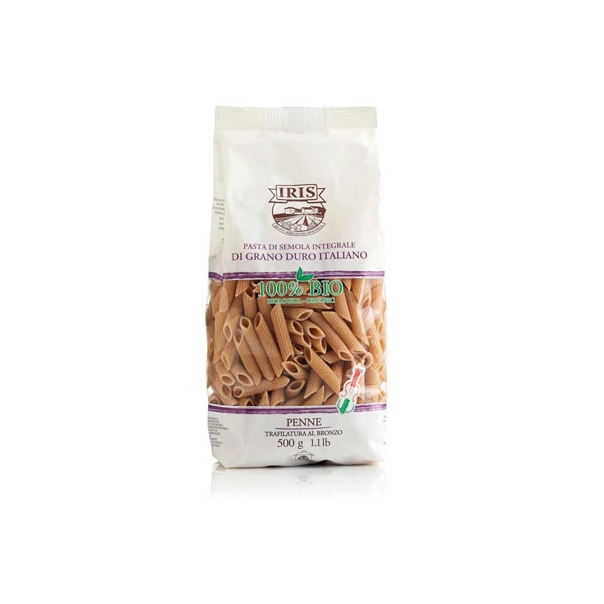 Macarrones de trigo integral BIO 500 g IRIS