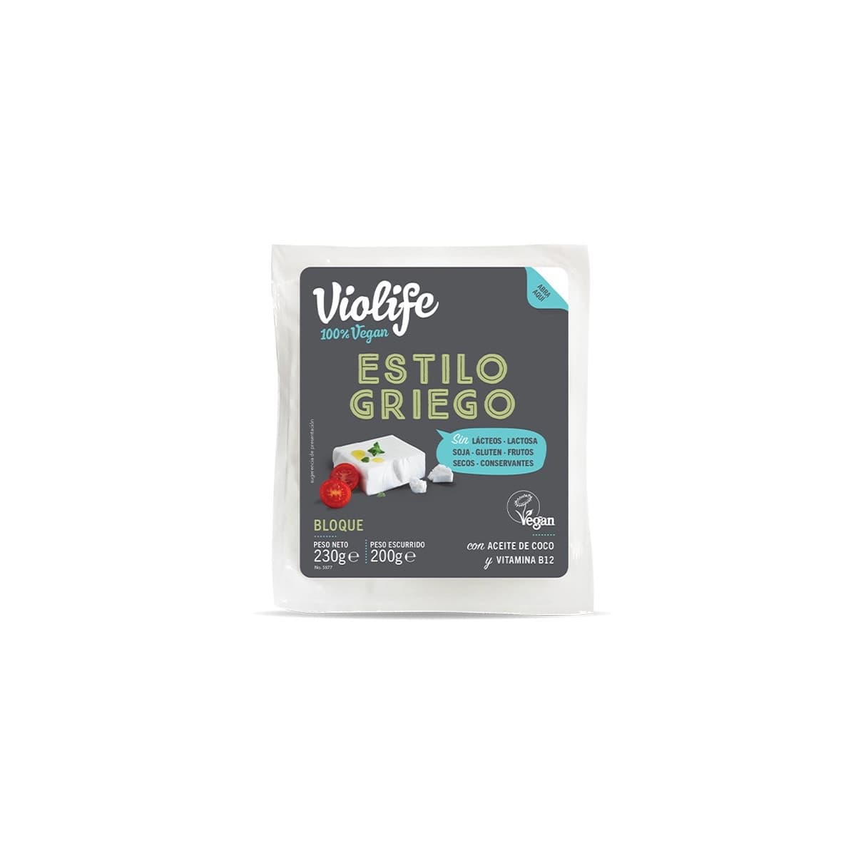 Bloque vegano sabor Queso estilo Griego 200gr Violife