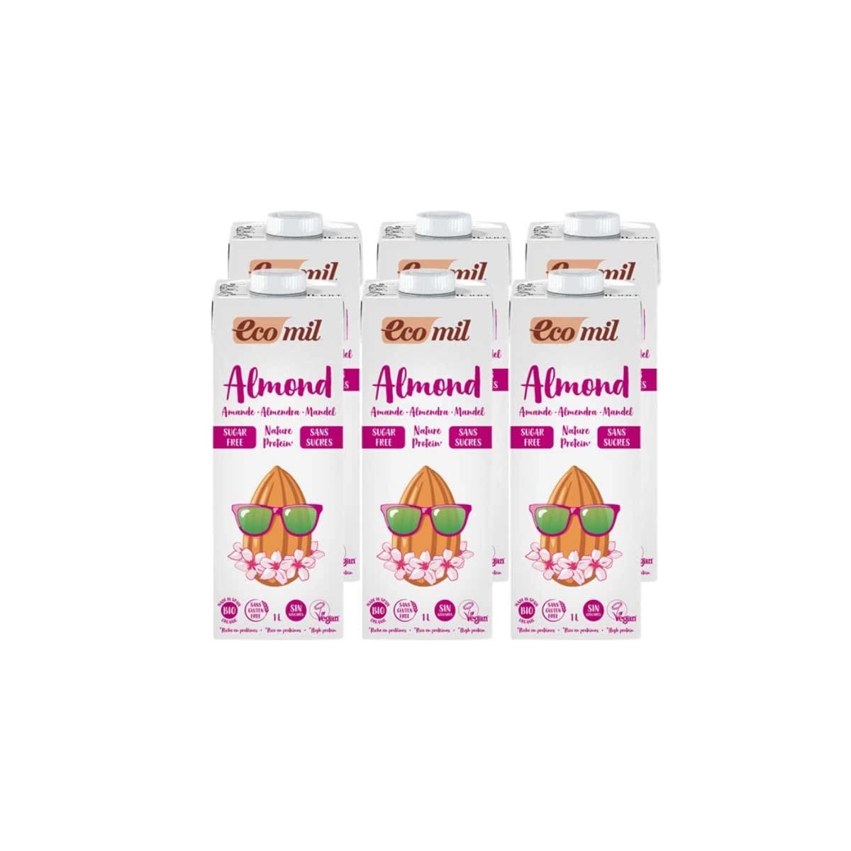Bebida de almendra nature (sin azucar) proteina Bio 6x1L Ecomil