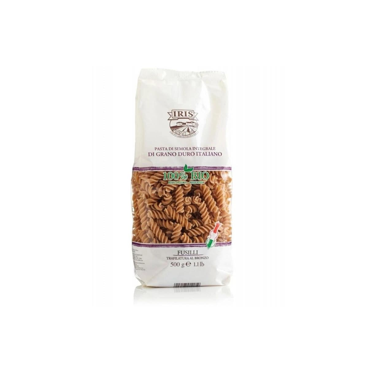 Fusilli de trigo integral BIO 500 g IRIS