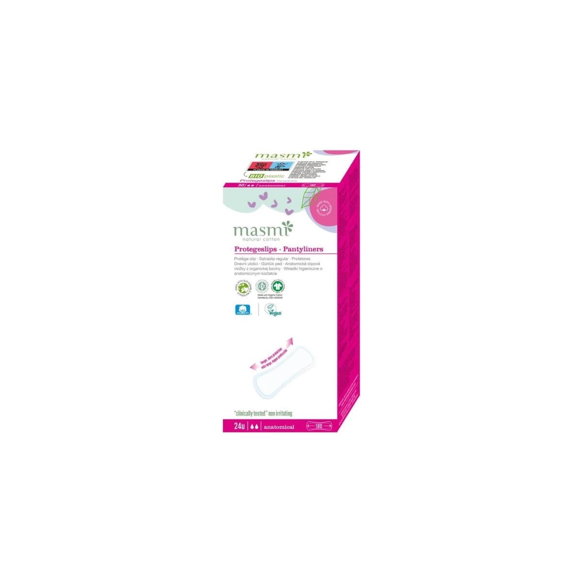 Protegeslip anatomico de algodon bio 24 ud Masmi