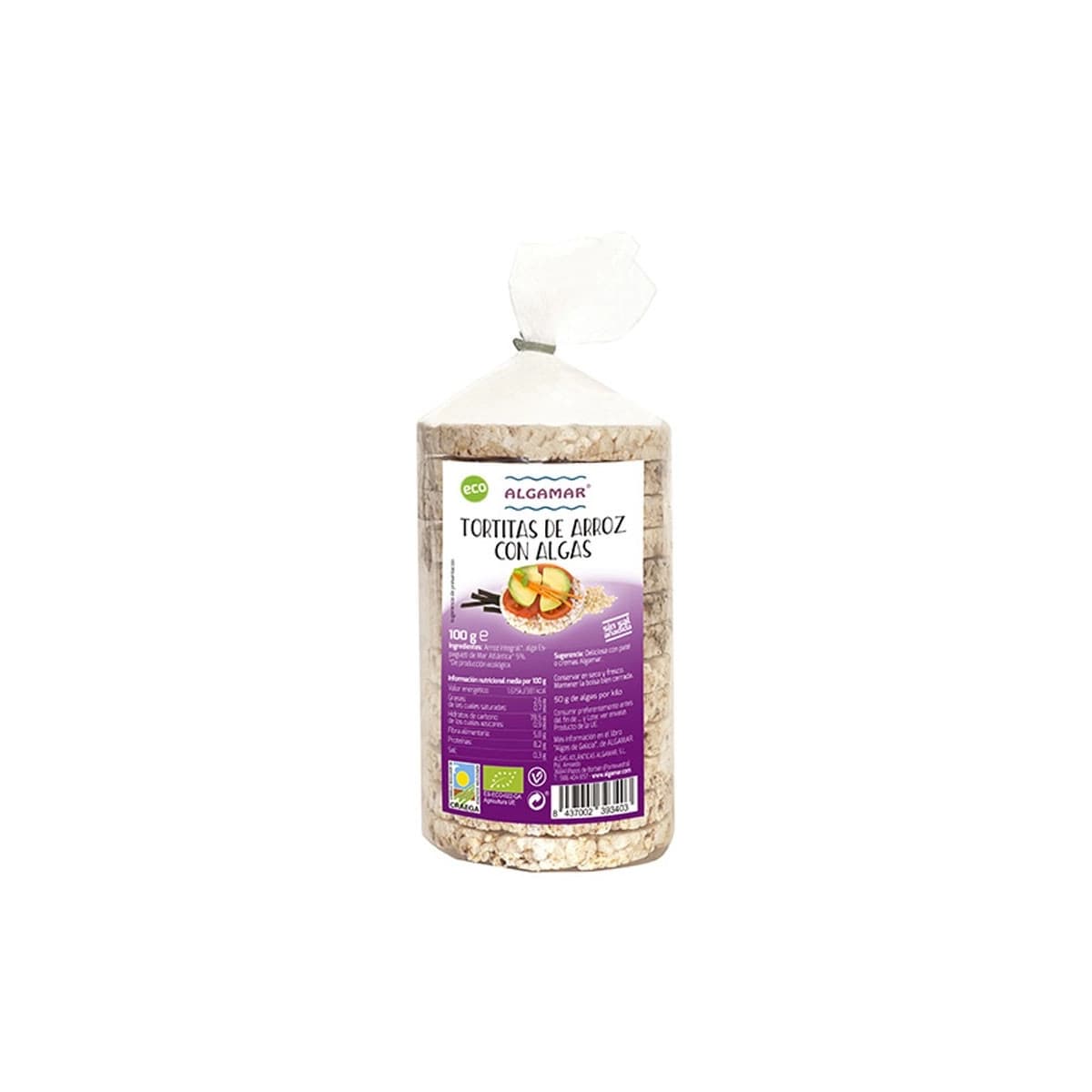 Tortitas de arroz y algas Bio 100g Algamar