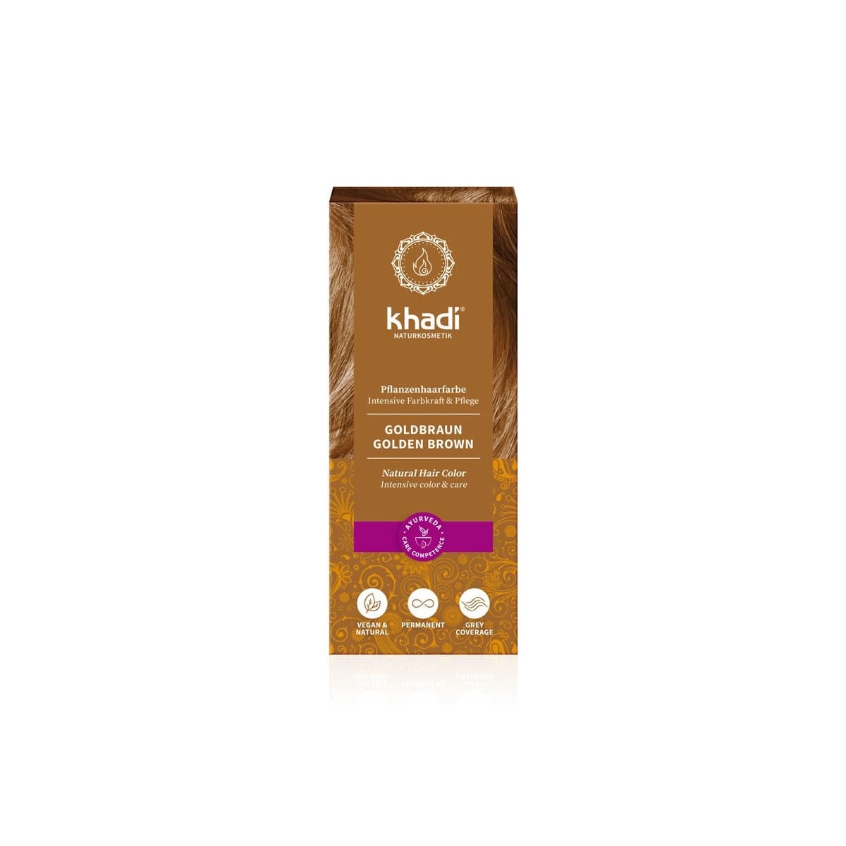 Tinte herbal Color Castaño Dorado 100g Khadi