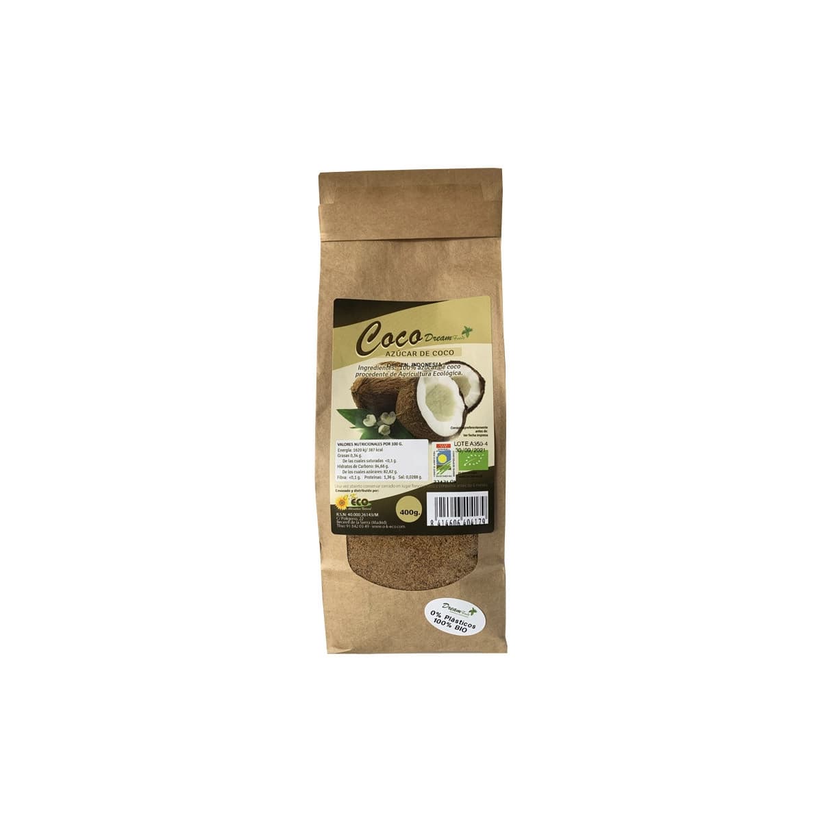 Azucar de coco bio 400 g Dream Foods