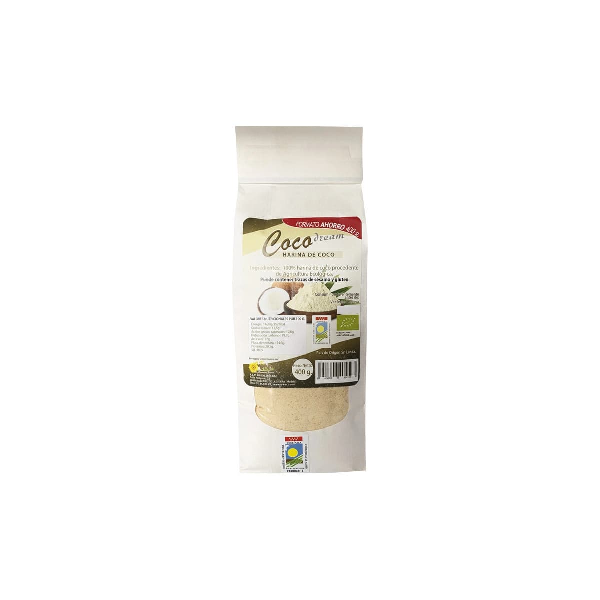 Harina de coco bio 400 g Dream Foods