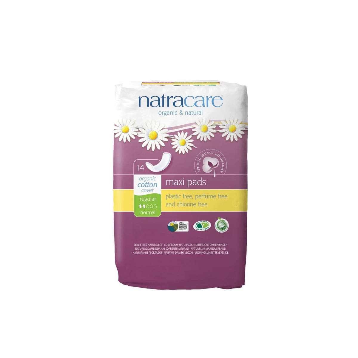 Compresa regular (maxi pads) 14 unidades Natracare