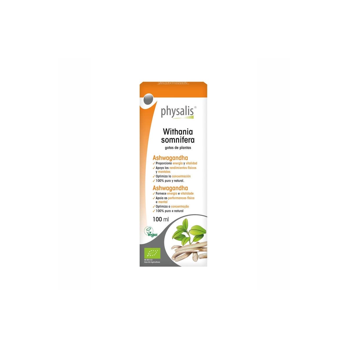 Ashwagandha (Withania somnifera) extracto hidroalcoholico Bio 100ml Physalis