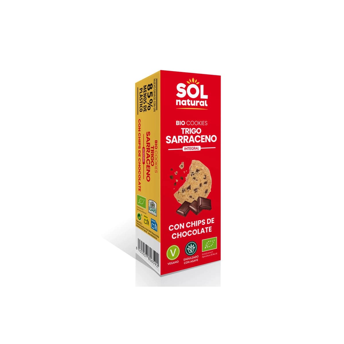 Cookies trigo sarraceno con chips de chocolate bio 170g Sol Natural