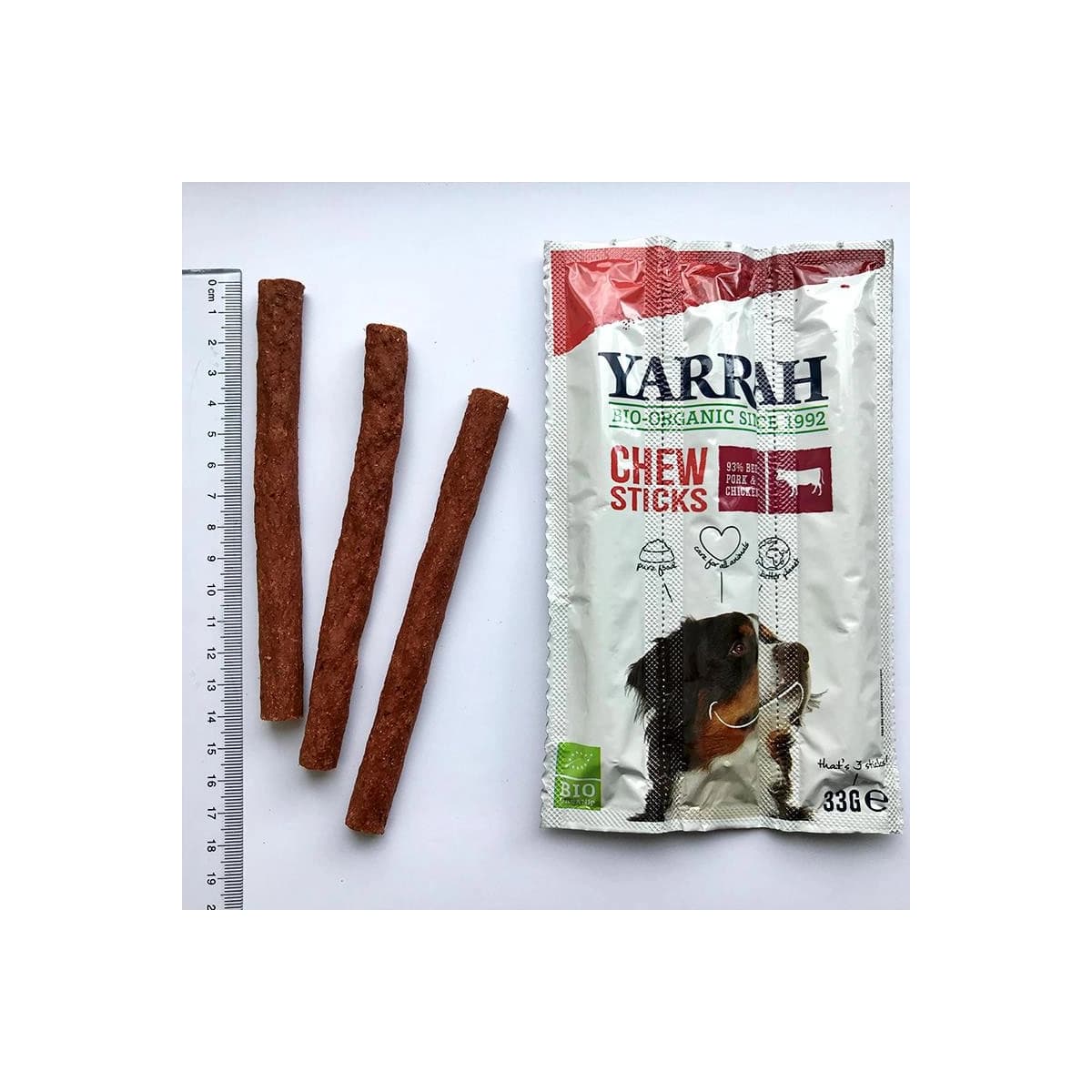 Sticks masticables para perros de ternera y algas bio 33g Yarrah