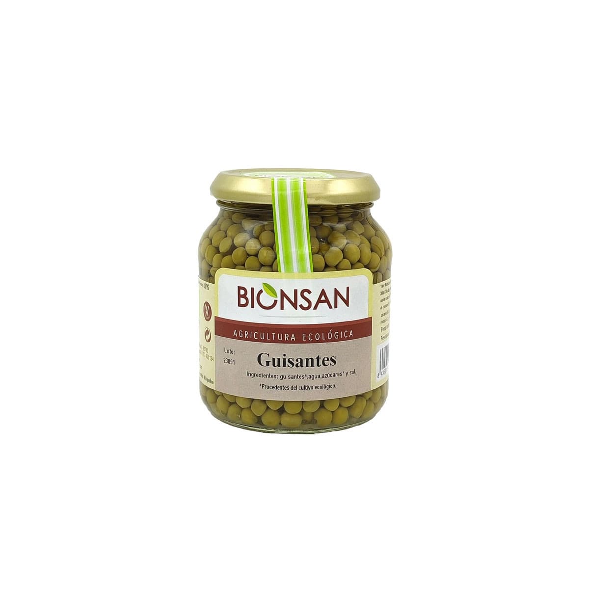 Guisantes bio tarro 320g Bionsan