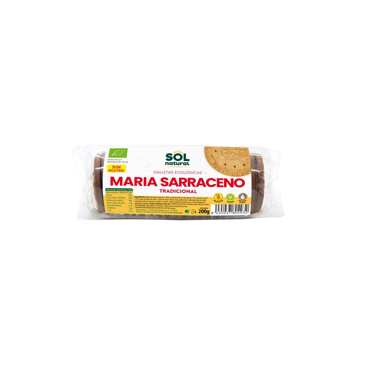 Galletas Marias Trigo Sarraceno bio 200g Sol natural