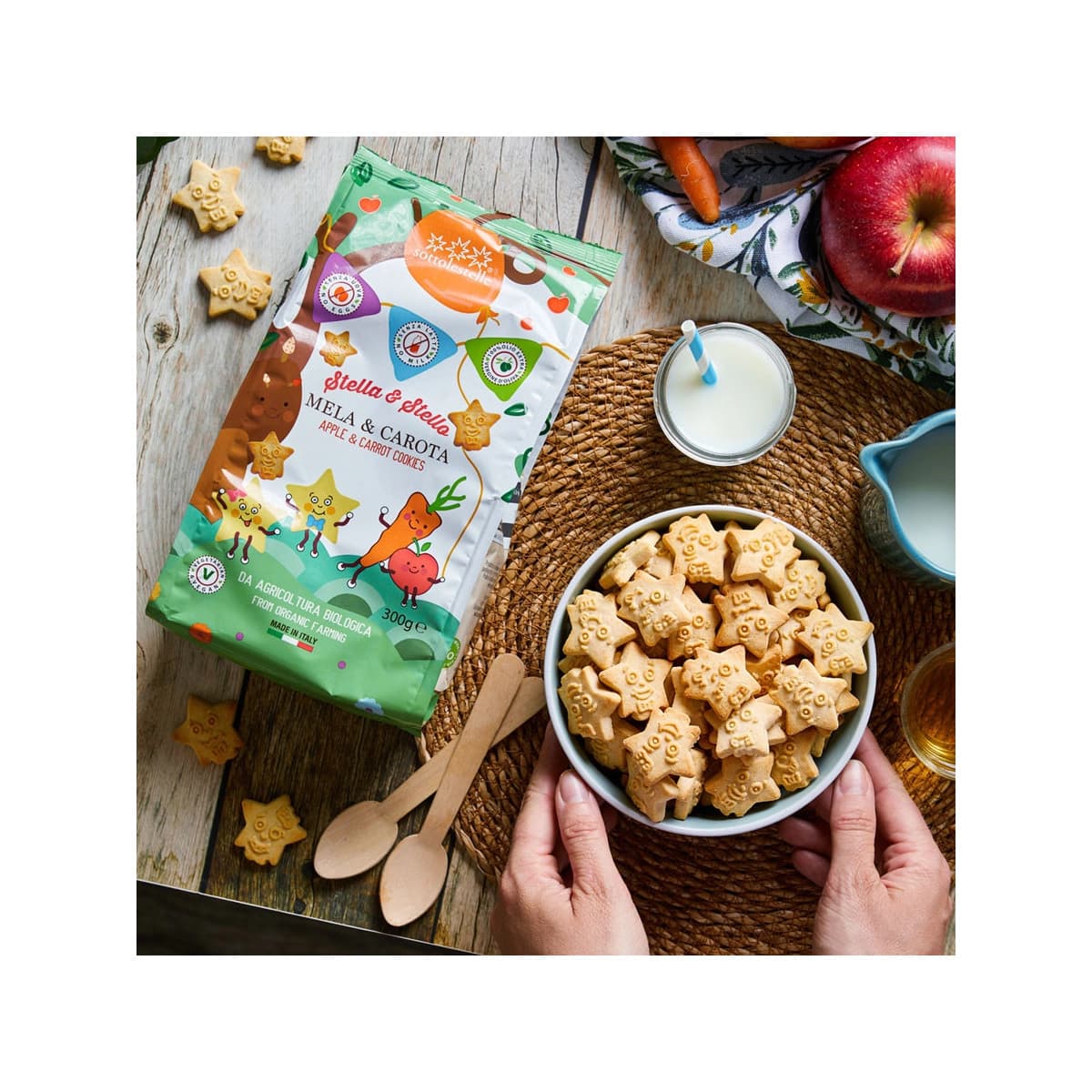 Galletas Manzana y Zanahoria Stella&Stello Bio 300g Sottolestelle