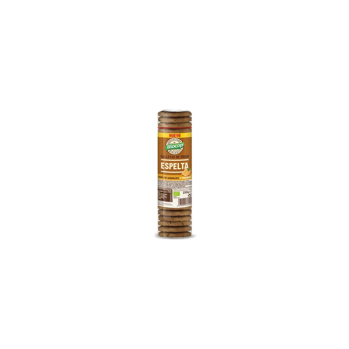 Galleta espelta chips chocolate con naranja Bio 250g Biocop