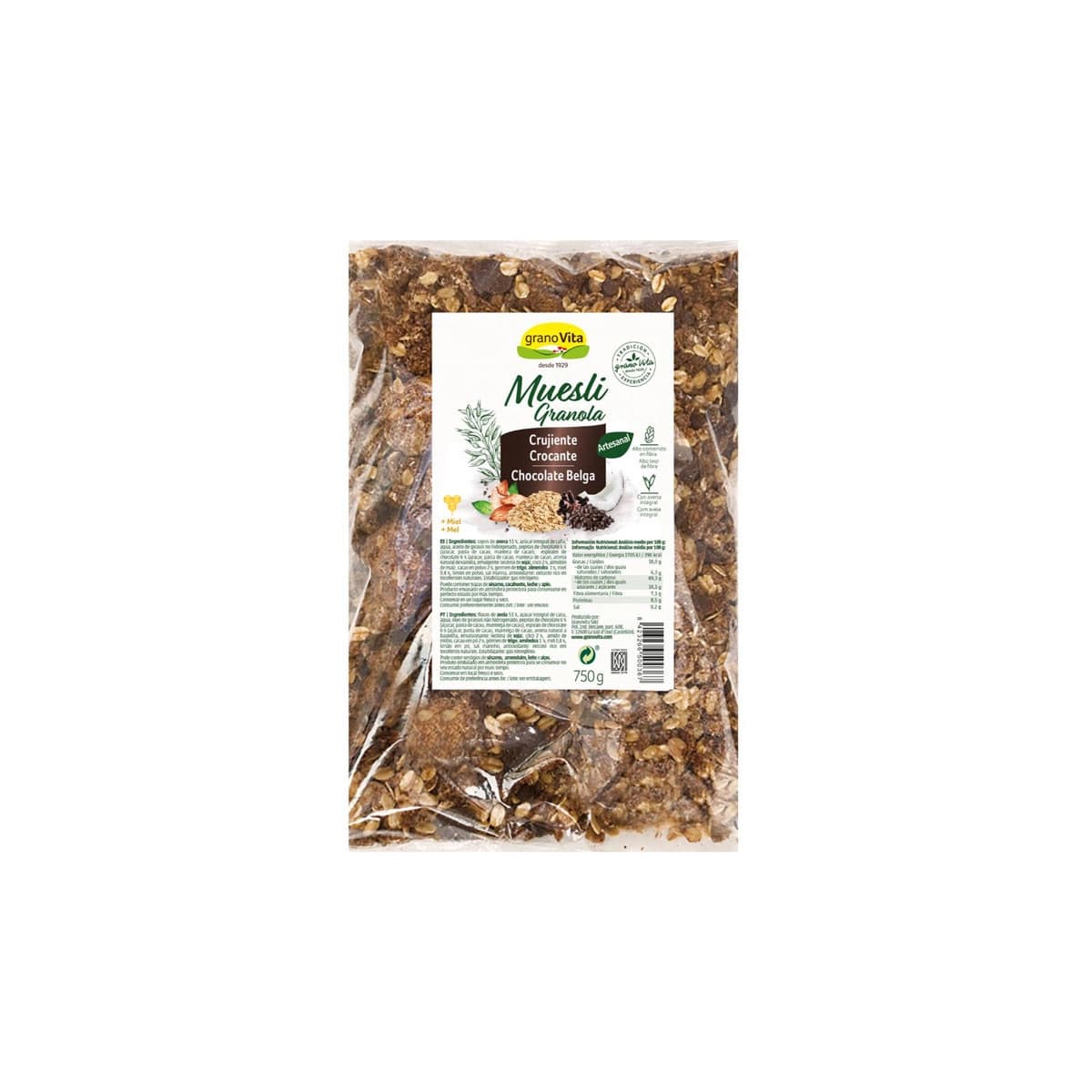 Muesli crujiente Chocolate 750g Granovita