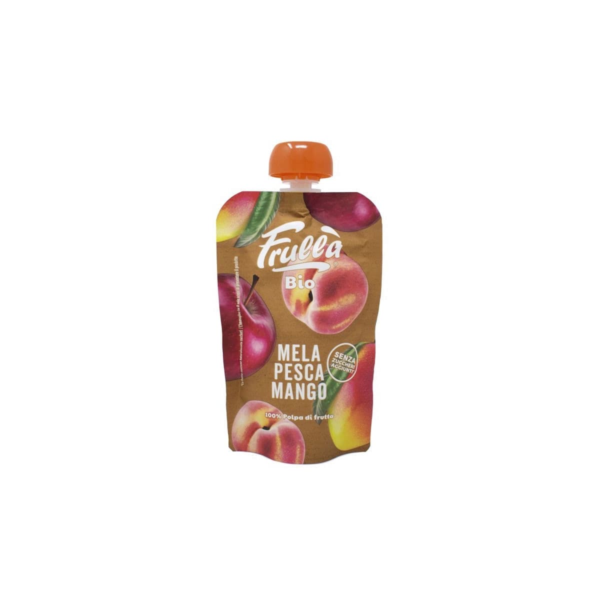 Pure de Manzana, Melocoton y Mango Bio doypack 100g Frulla