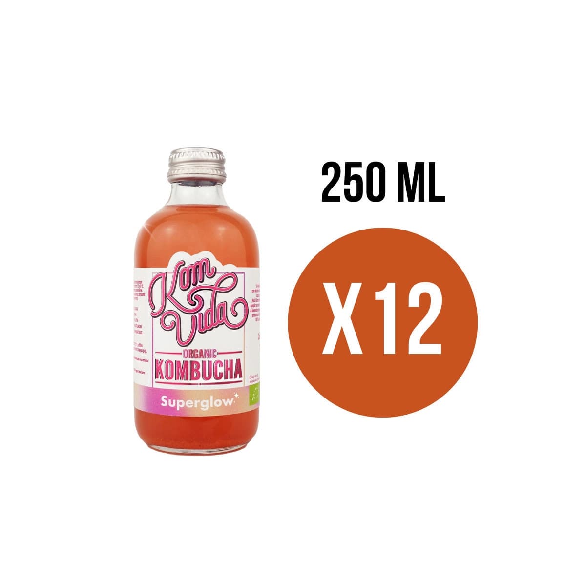 Kombucha Superglow Bio 12x250ml Komvida