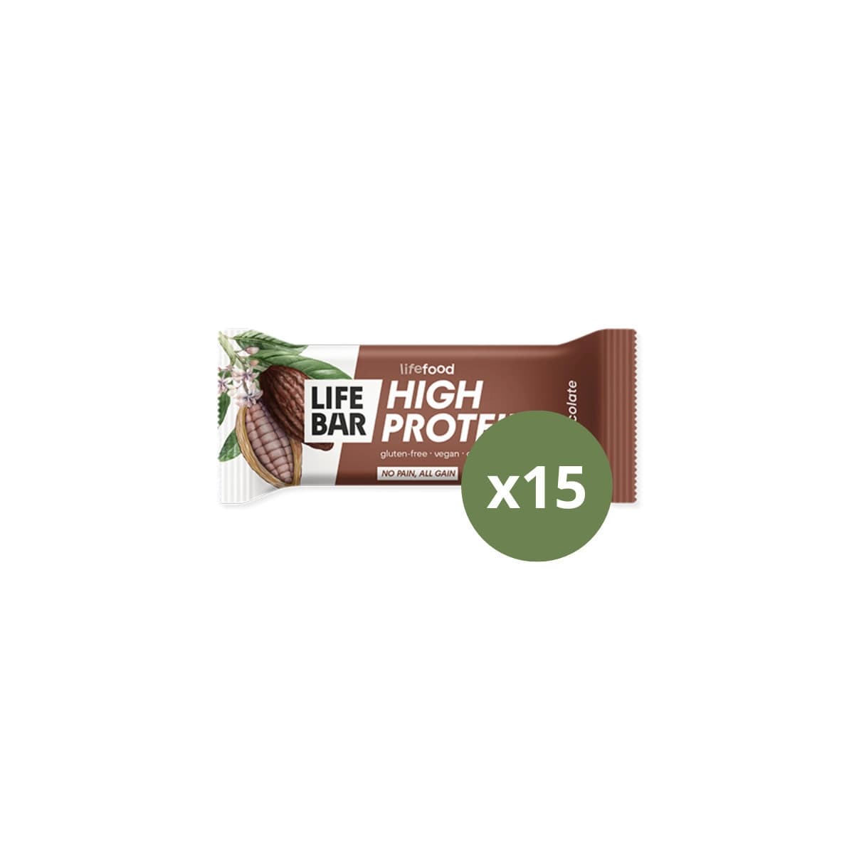 Barrita de proteina sabor chocolate bio 40g (caja 15 unds) Lifebar