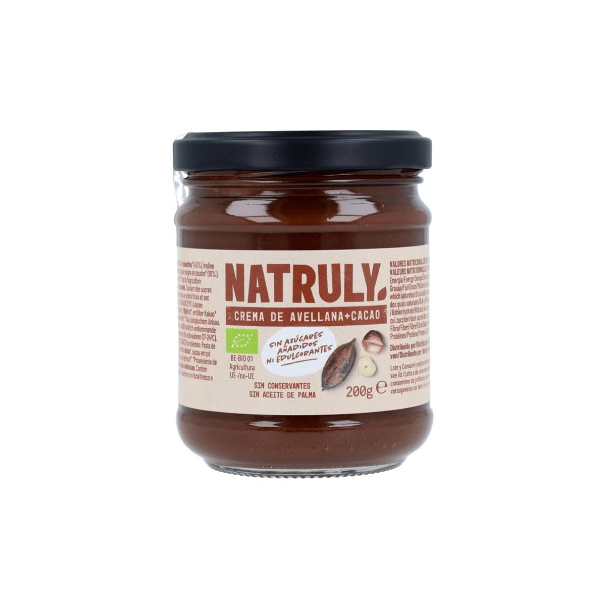 Crema de Cacao y Avellanas Bio 200g Natruly