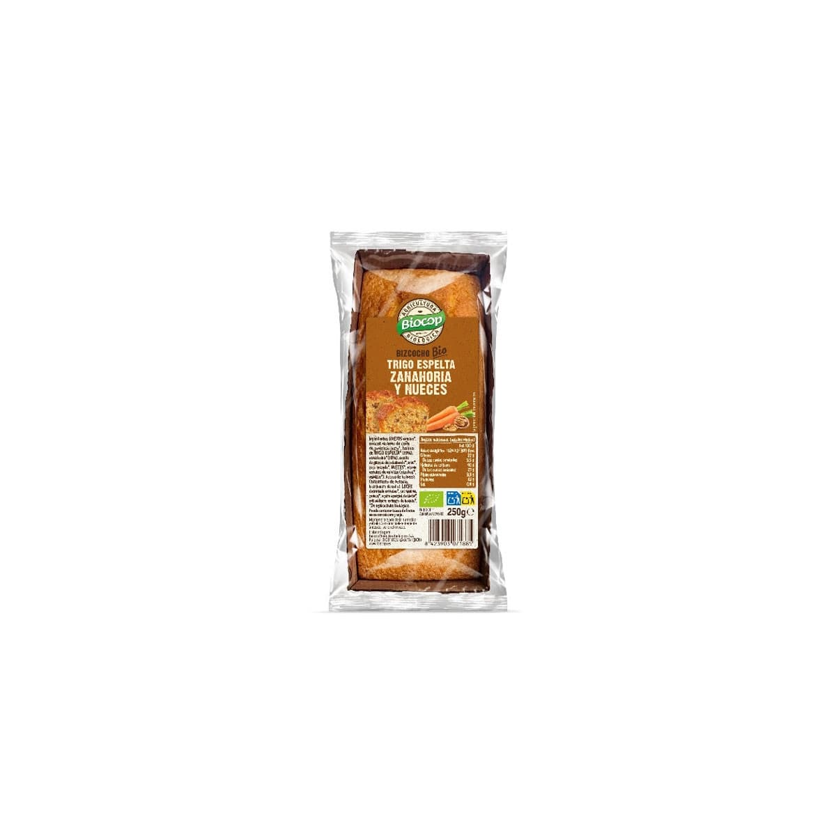 Bizcocho T.Espelta Zanahoria Nueces 250g Biocop