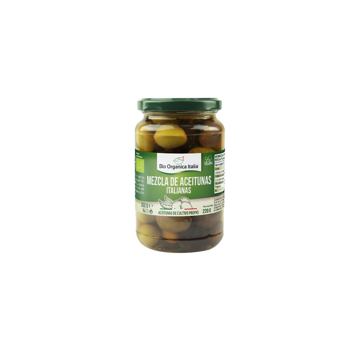 Aceitunas mezcla italianas Bio 350g Organica Italia