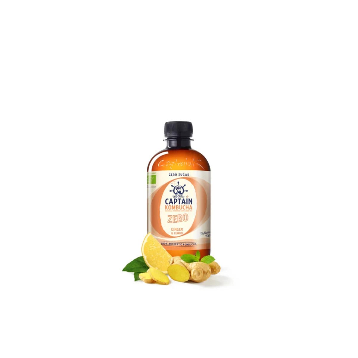 Kombucha ZERO Ginger & Lemon Bio 400ml Captain Kombucha