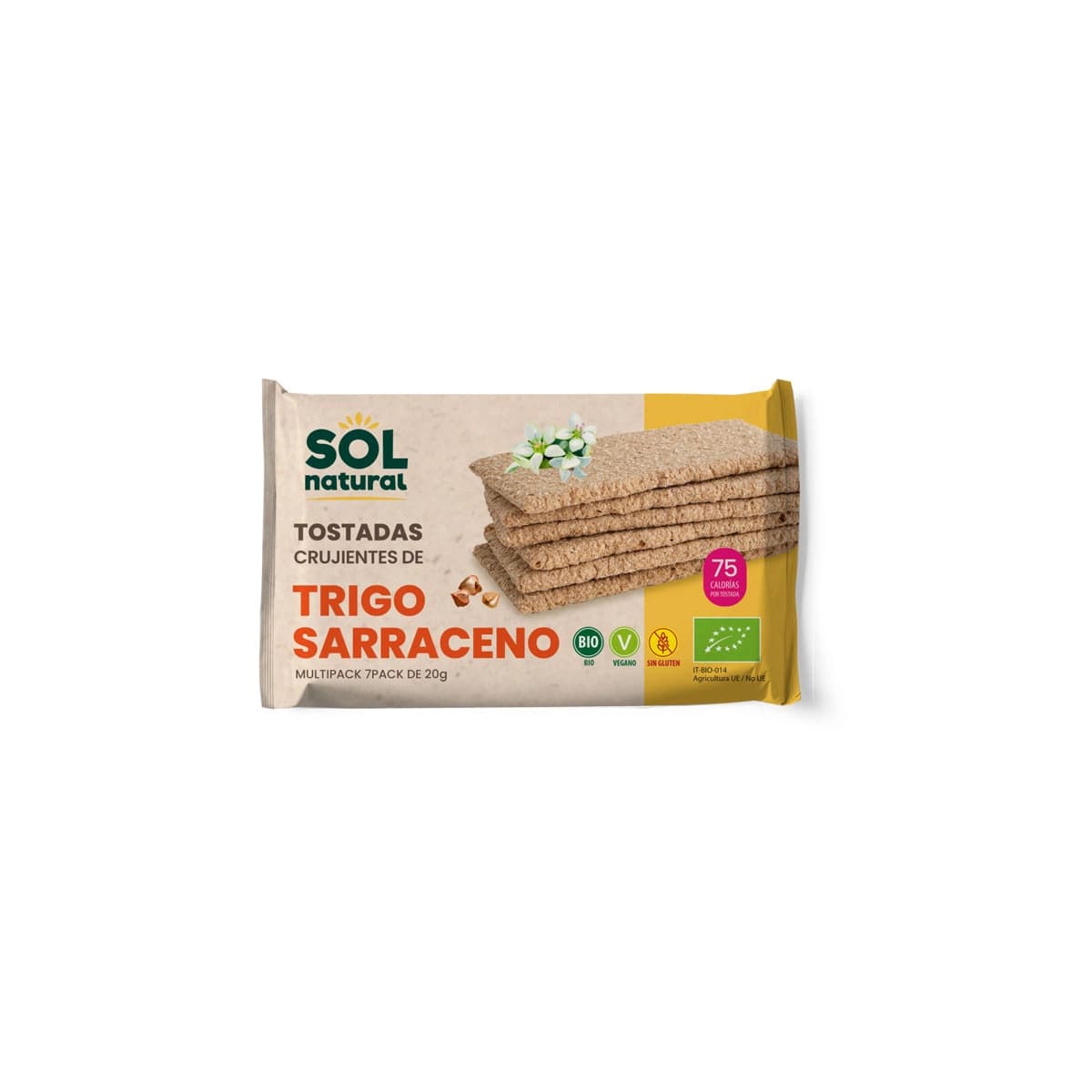 Tostadas de trigo sarraceno sin gluten Bio 140g Sol Natural