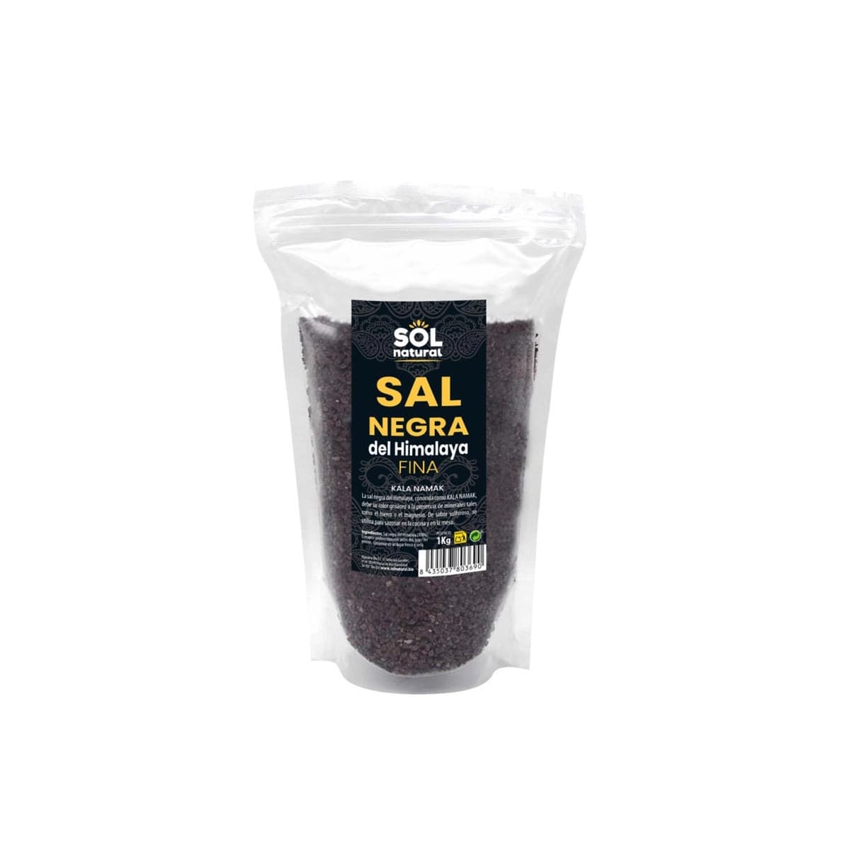 Sal negra del Himalaya Fina Kala Namak 1kg Sol Natural