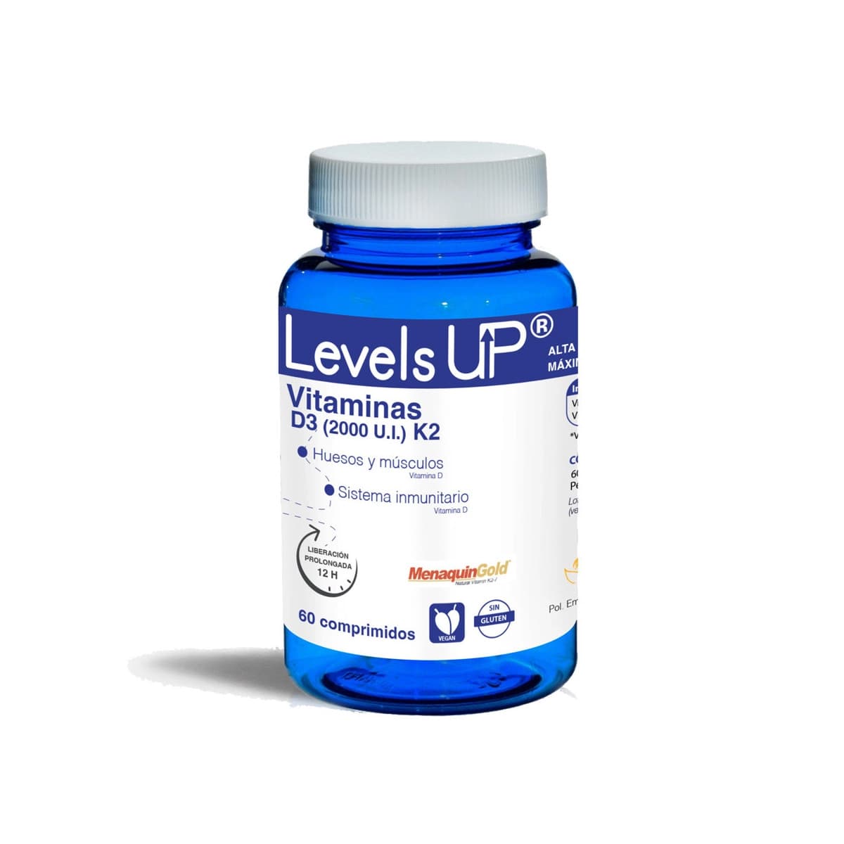 Vitamina D3 (2000 UI) + K2 60 comp Levels Up