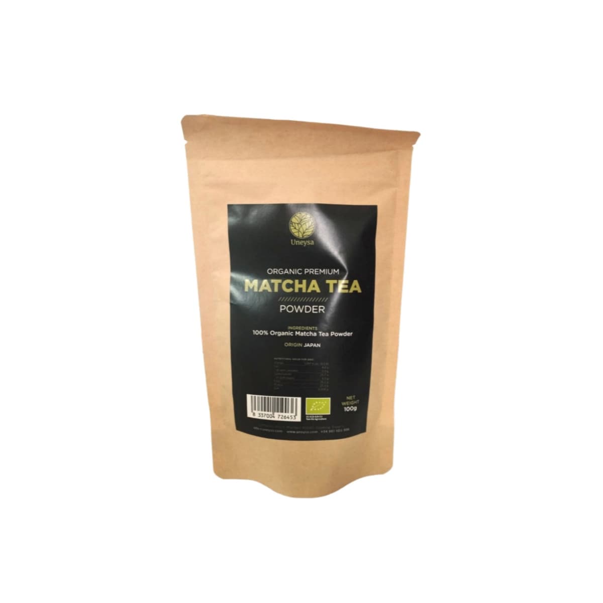 Te matcha premium en polvo Bio 100g Uneysa