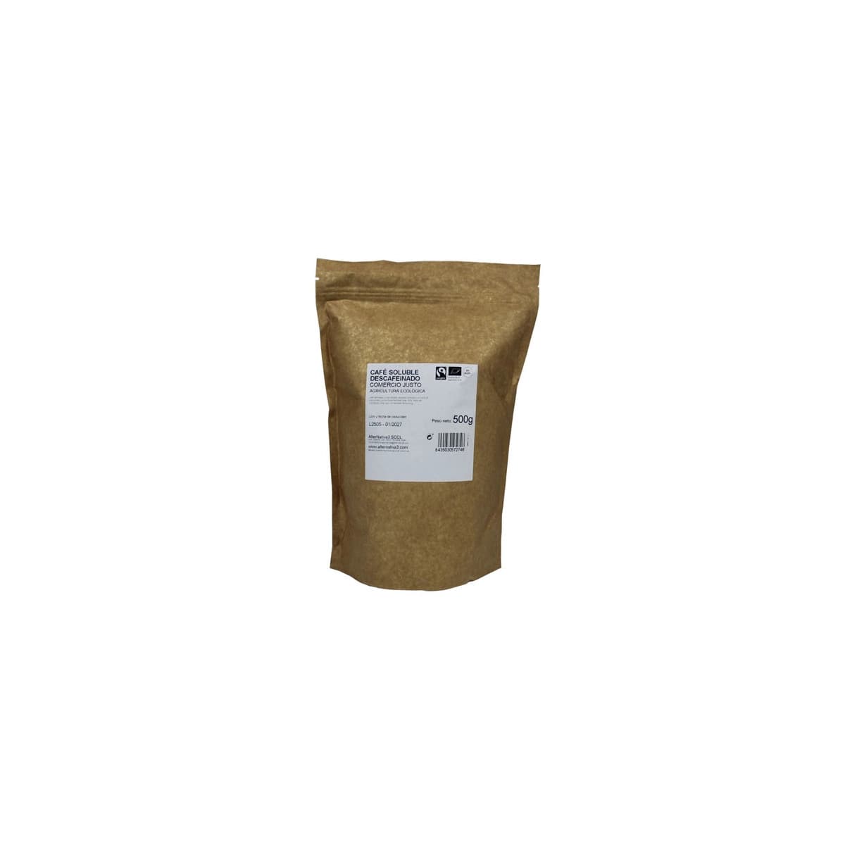 Cafe soluble descafeinado liofilizado bio 500g Alternativa 3
