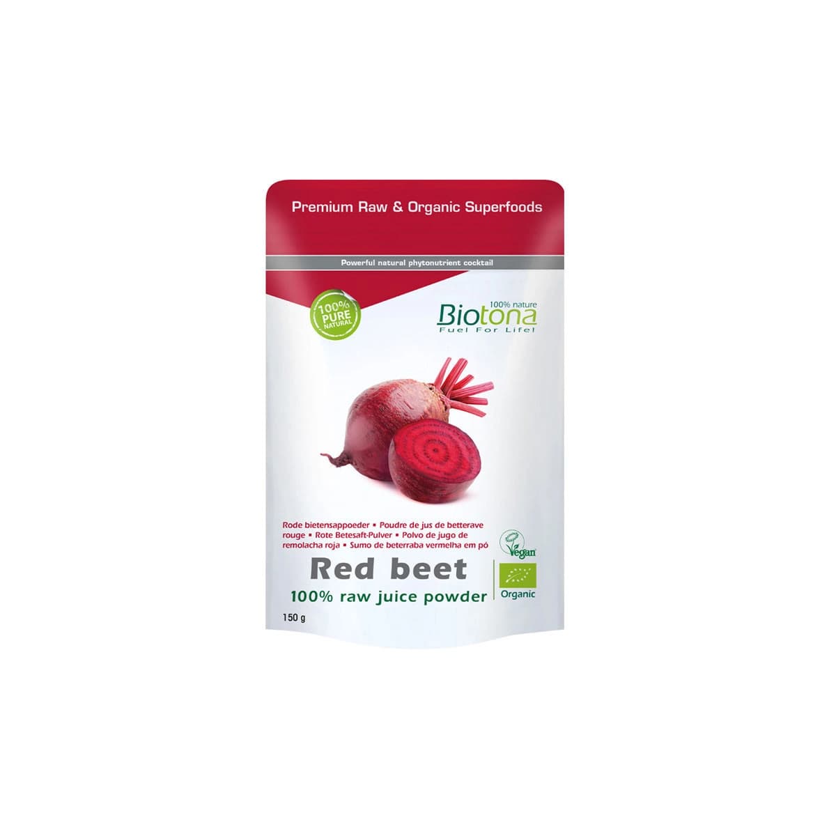 Red Beet (remolacha roja) polvo superfood bio 150g Biotona
