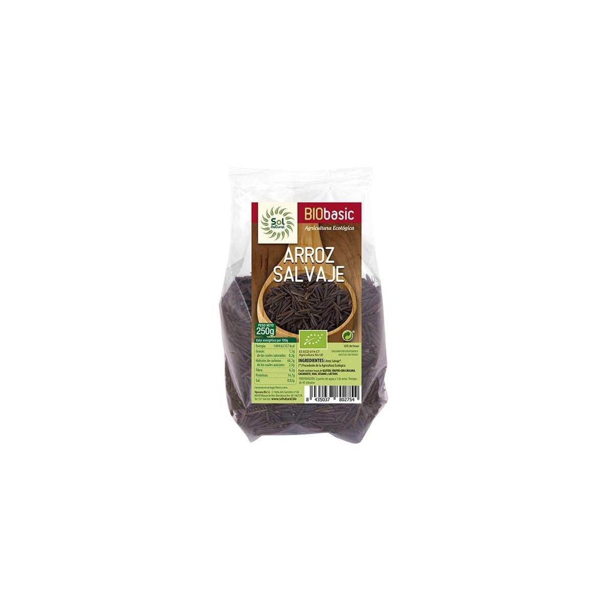 Arroz salvaje bio 250 g Sol Natural