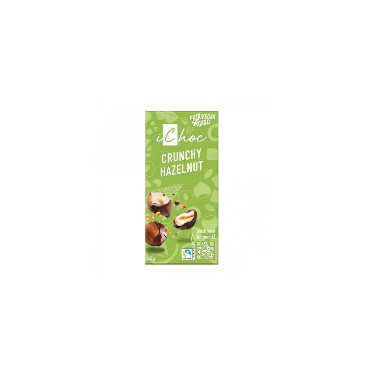 Chocolate vegano con avellanas crunchy hazelnut Bio 80g Ichoc