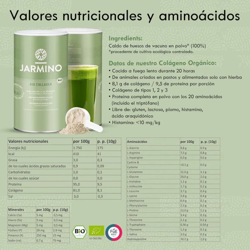 Caldo de huesos-colageno polvo BIO 300g Jarmino