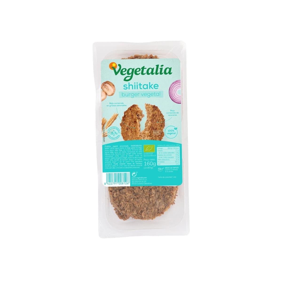 Vegeburguer de seitan y shiitake bio 160g Vegetalia