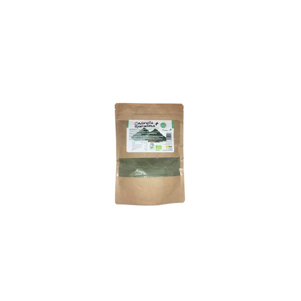 Chlorella + spirulina en polvo bio 200 g Dream Foods