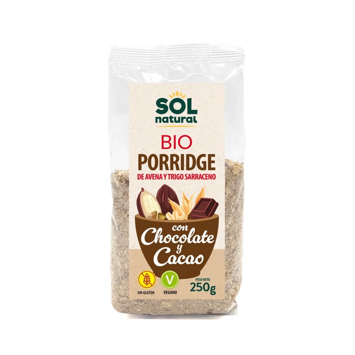 Porridge Chocolate avena-T.Sarraceno Bio 250g Sol Natural