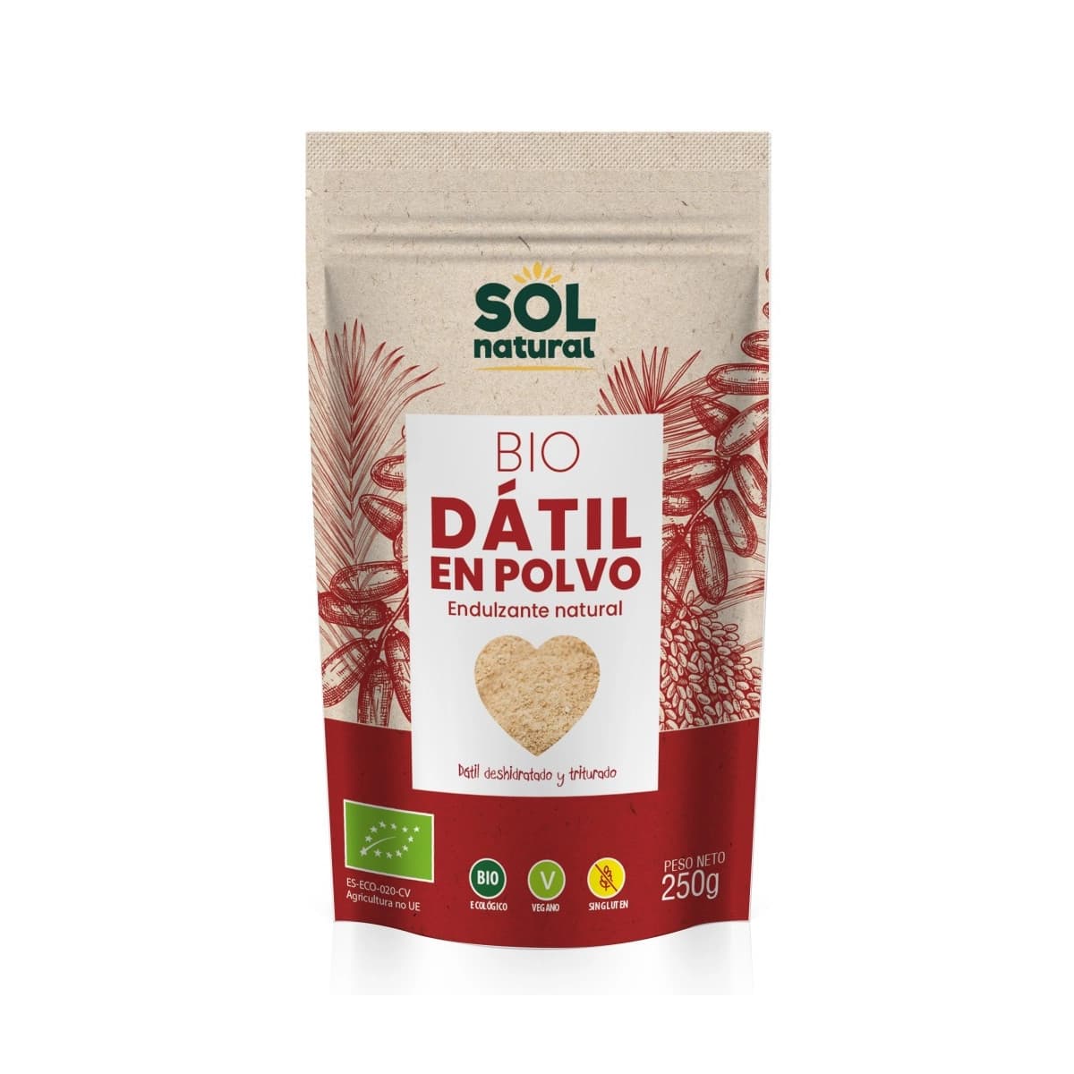 Azucar de datil en polvo Bio 250g Sol Natural