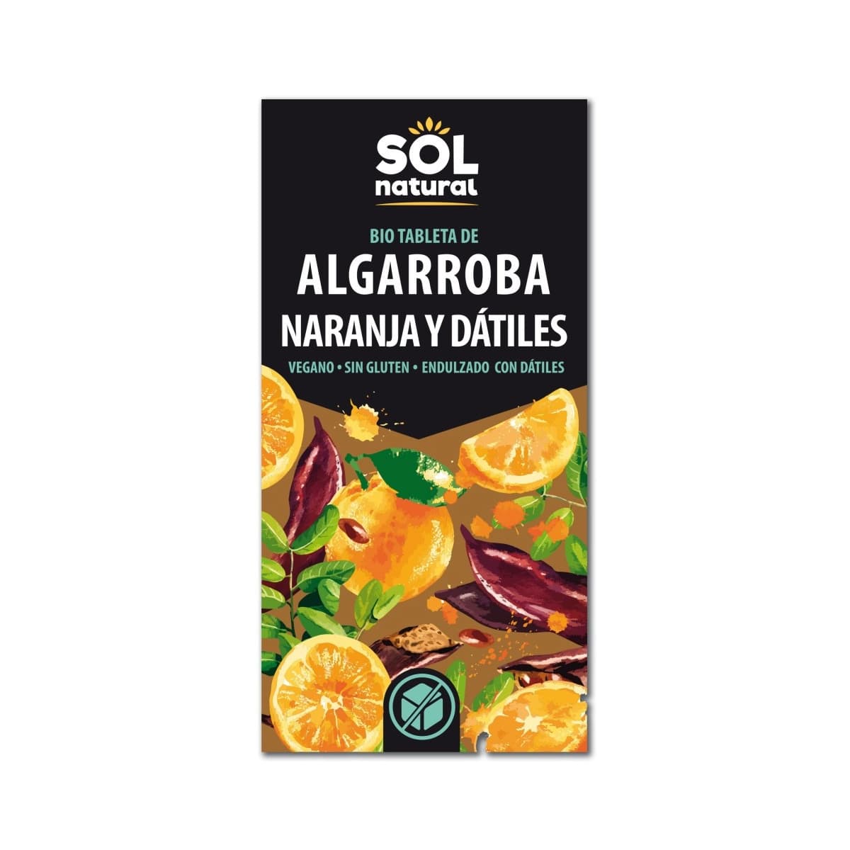 Tableta Algarroba con Naranja y datiles Bio 70g Sol Natural