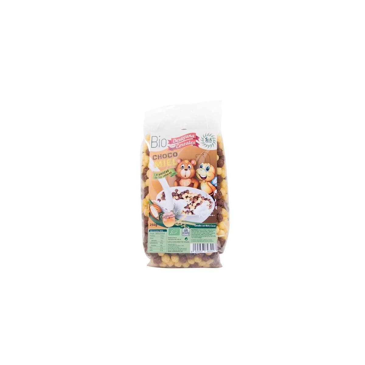 Cereales Bolitas choco-miel desayuno bio 250g Sol Natural