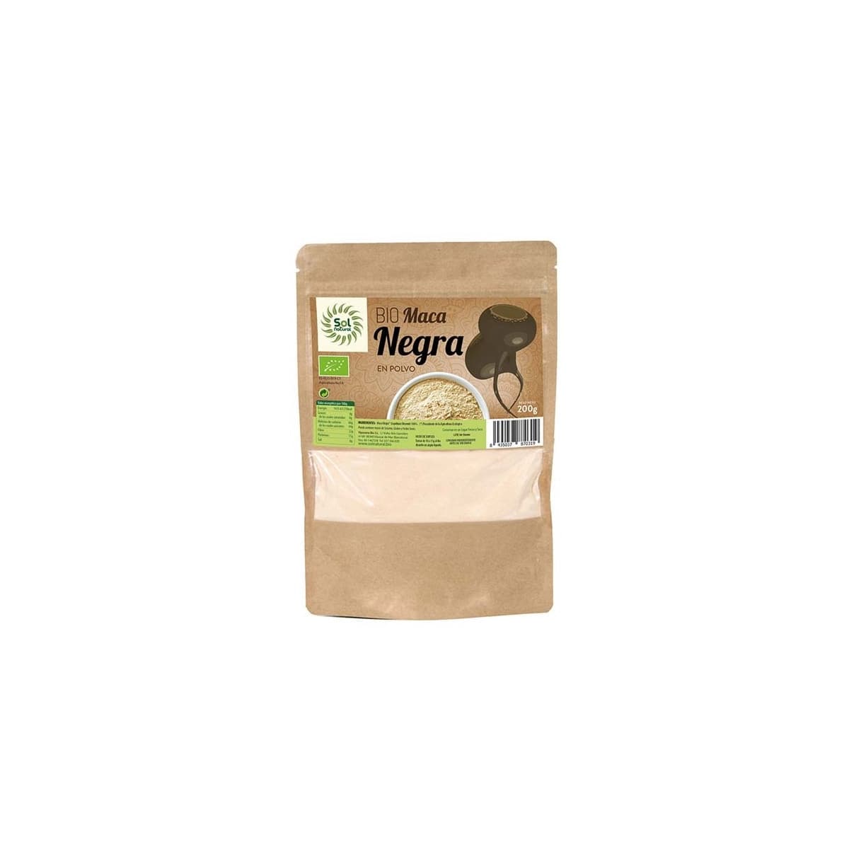 Maca negra en polvo bio 200 g Sol Natural