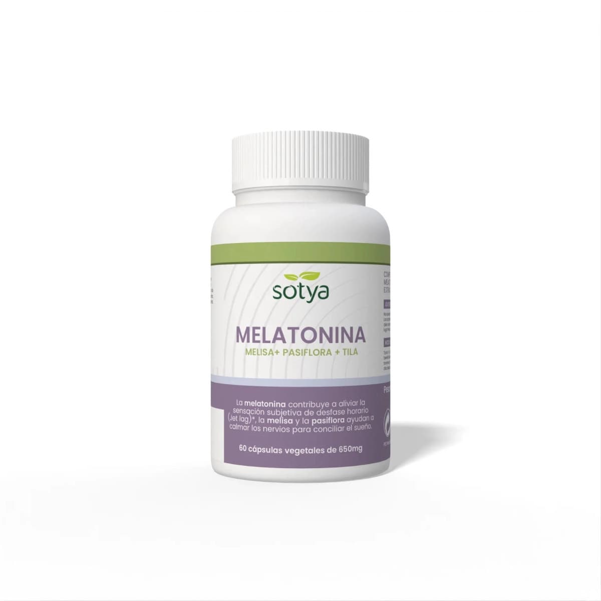 Melatonina+Melisa+Pasiflora+Tila 650mg 60 capsulas Sotya