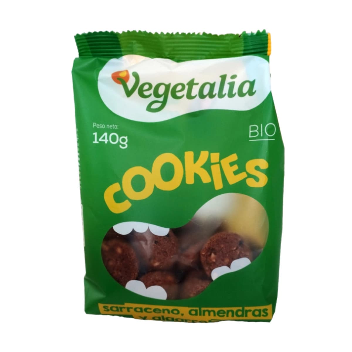 Cookies sarraceno, algarroba, almendra, agave Bio 140g Vegetalia