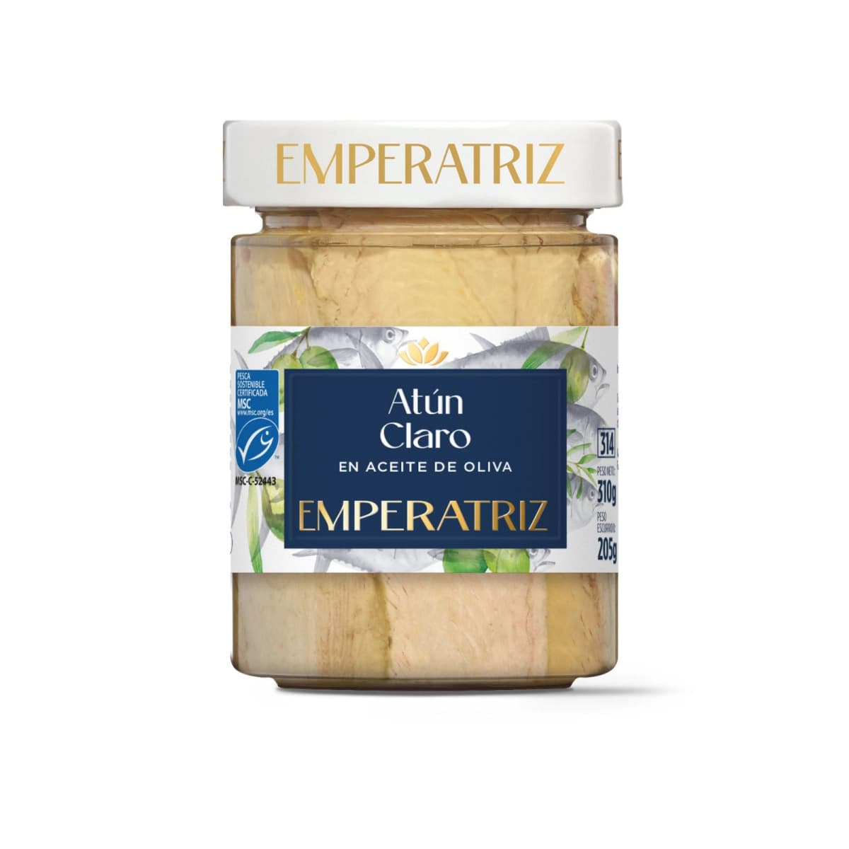 Atun claro MSC en Aceite oliva 314ml Emperatriz