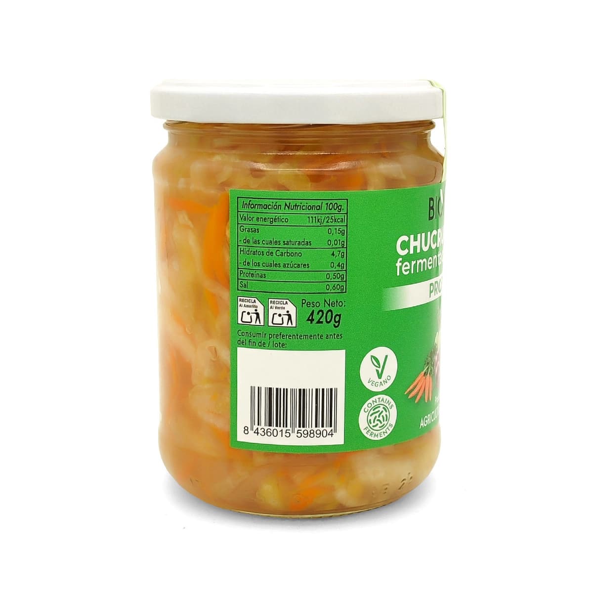 Chucrut Mix (fermentado probiotic) Bio tarro 420g Bionsan