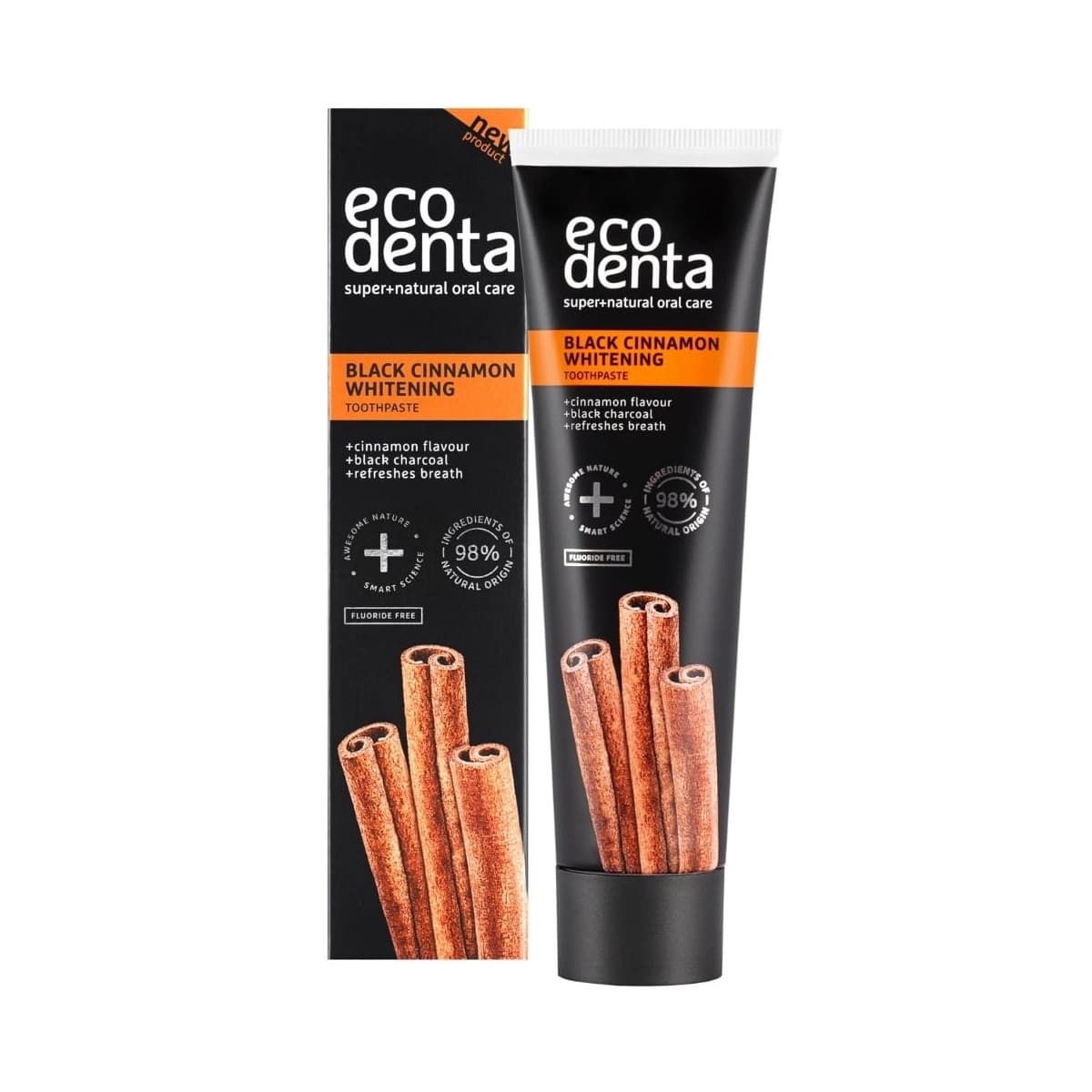 Pasta dental Negra Blanqueadora con canela 100ml EcoDenta