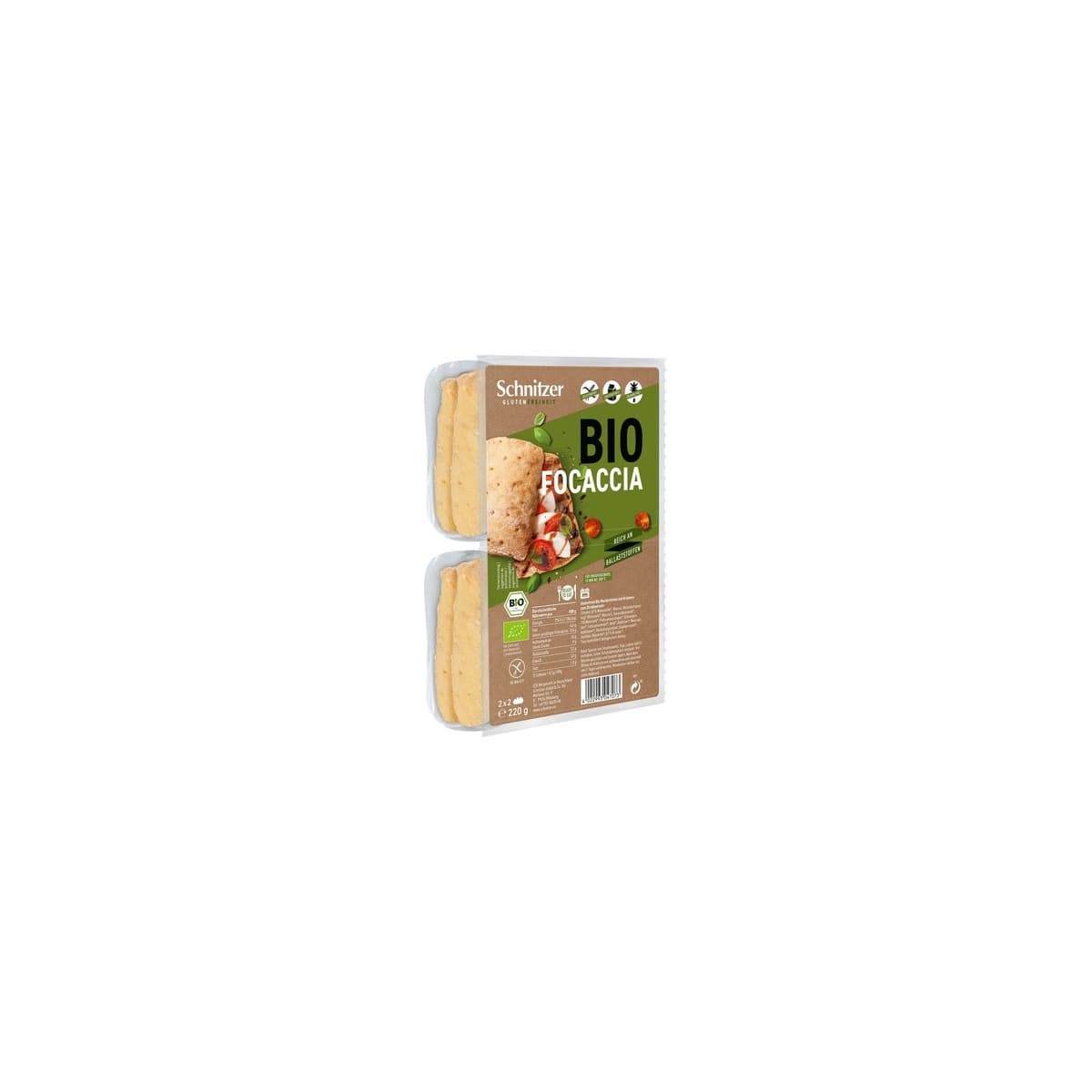 Panecillos focaccia sin gluten Bio 220g Schnitzer