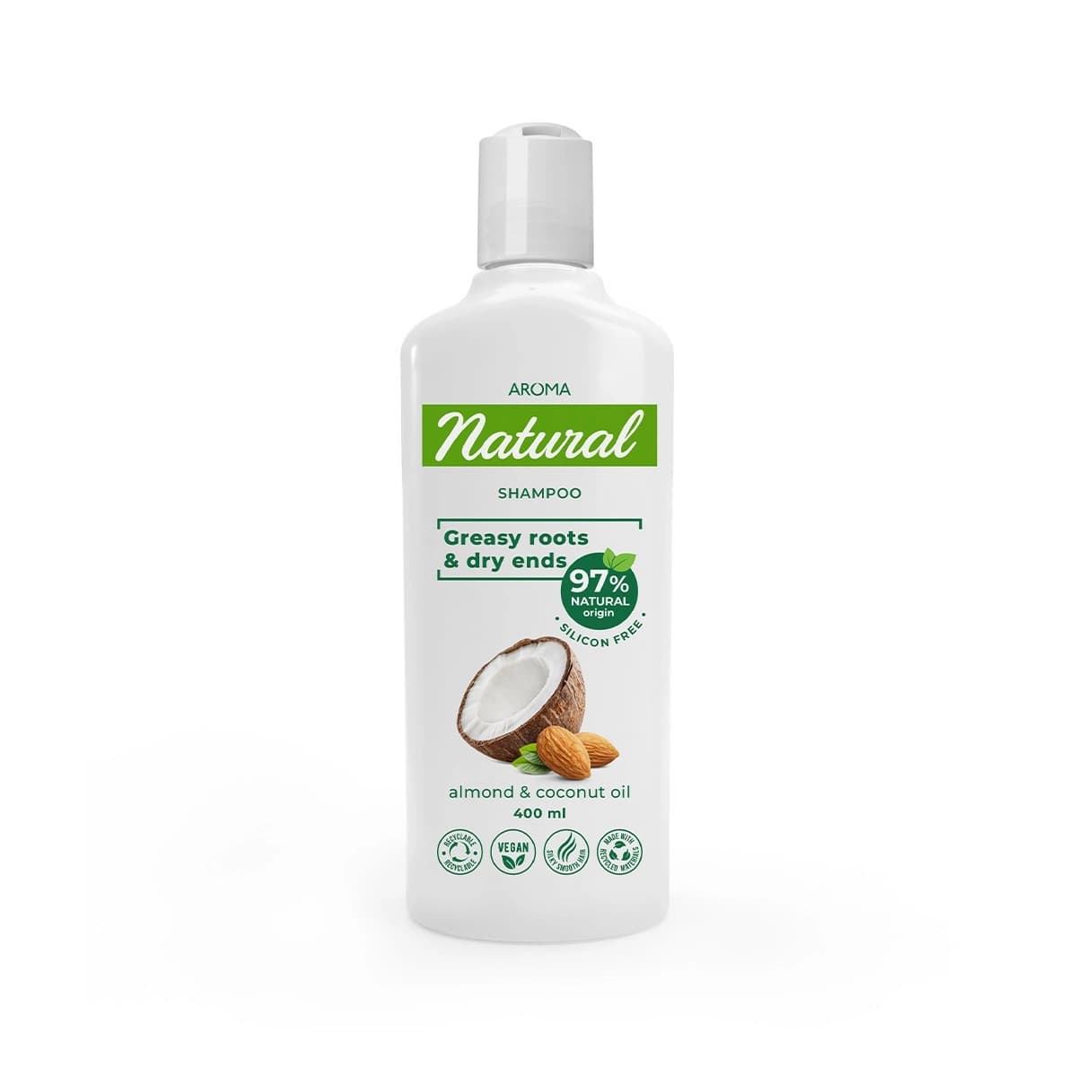 Champu Coco y almendra Raices grasas, puntas secas 400ml Rose&Rose